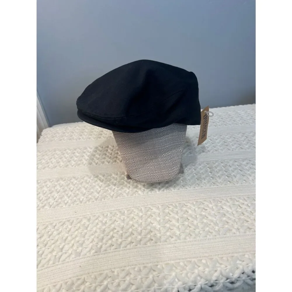 NWT Duluth Black Classic Minimalist Streetwear Flat Cap Metal Snaps Sz M